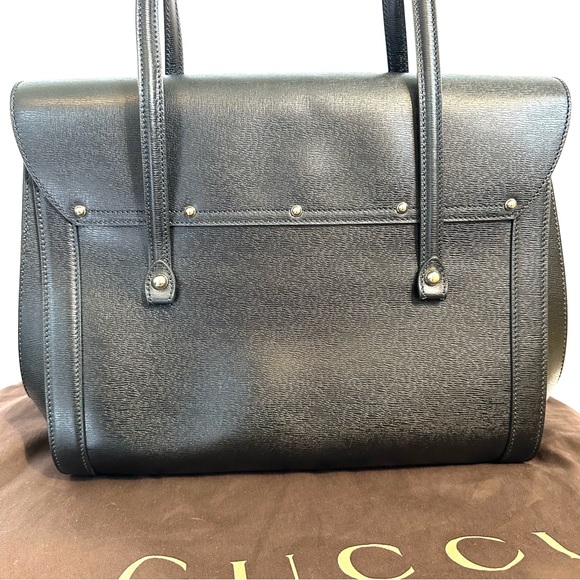 GUCCI black leather Bullet bag large top handle. PERFECT CONDITION. Barely used. - Picture 5 of 13